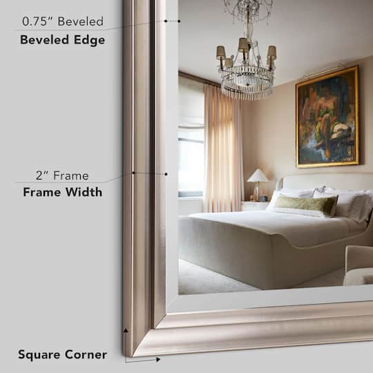 Head West 32" x 26" Oil Rubbed Antique Brushed Nickel Framed Wall Mirror
